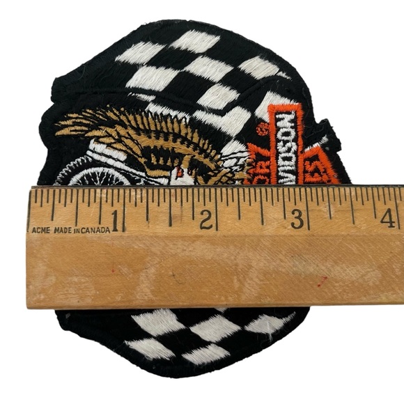 Harley-Davidson Patch Checkered Flag Eagle Finish Line Wings Up Racing - Picture 4 of 5